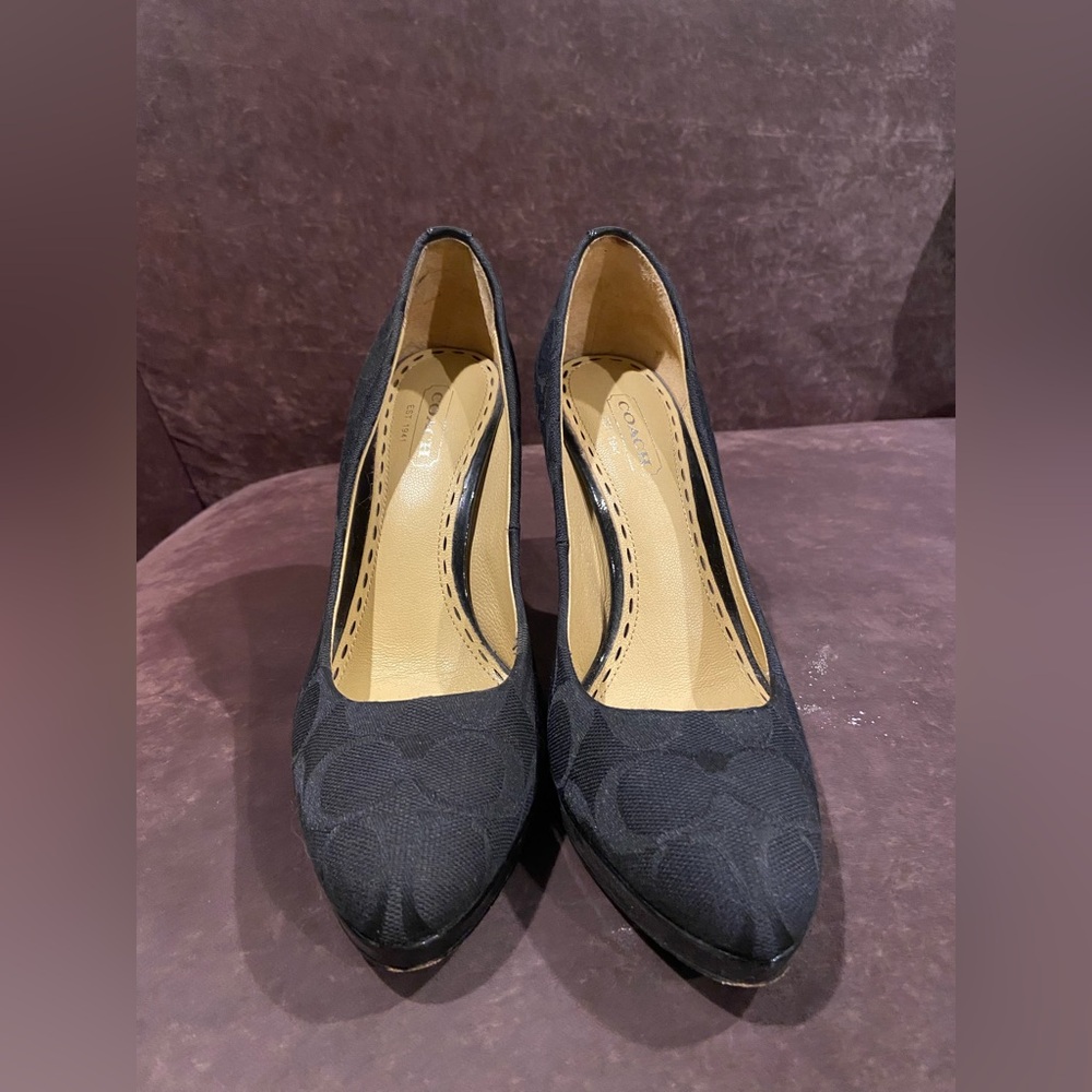 Coach Navy/Black Signature Canvas Pumps - Women's Dress Heels